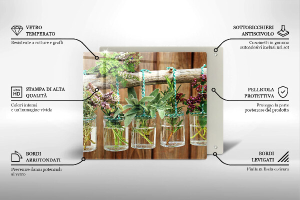 Induction hob protector Herbs vintage plants