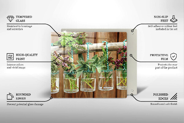 Induction hob protector Herbs vintage plants