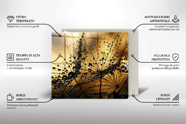 Work surface savers Rosa and dandelions