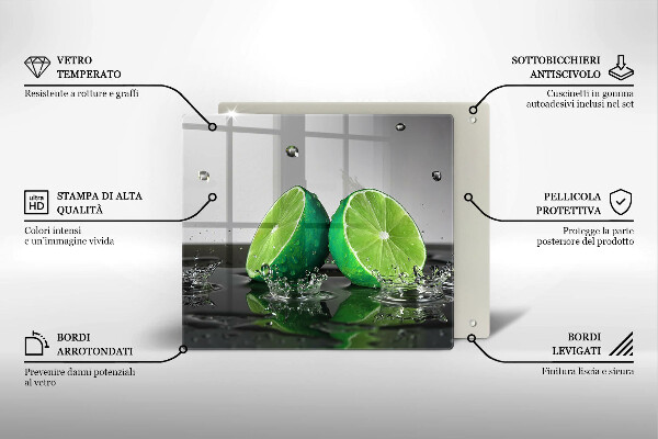 Induction hob protector Juicy lime and water