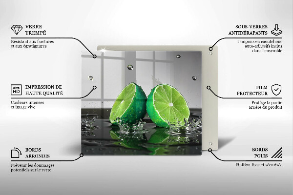 Induction hob protector Juicy lime and water