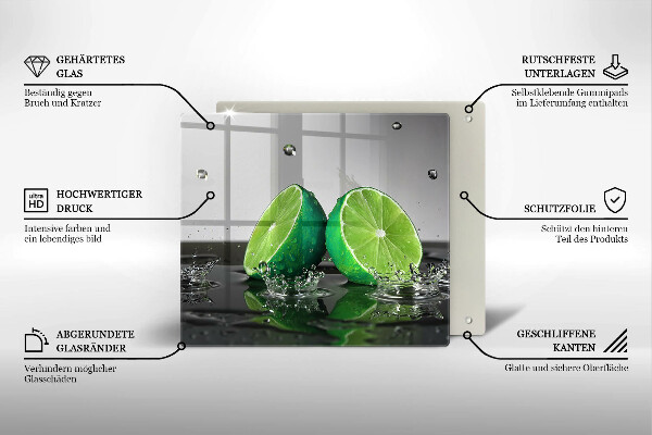 Induction hob protector Juicy lime and water