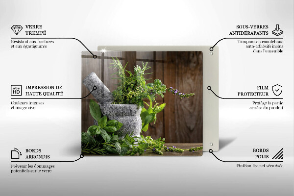 Work surface savers Herbs plants and wood