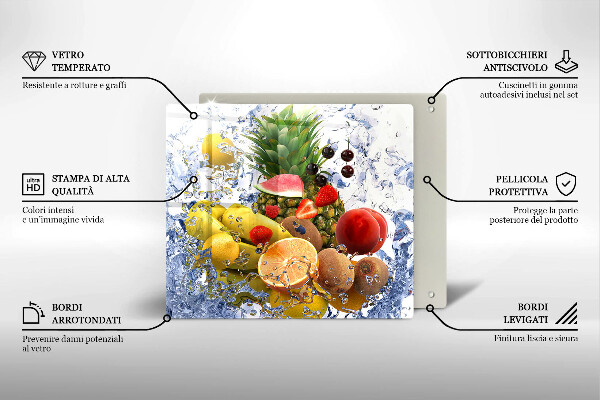 Work surface savers Juicy fruit and water