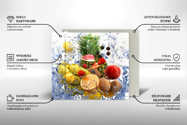 Work surface savers Juicy fruit and water