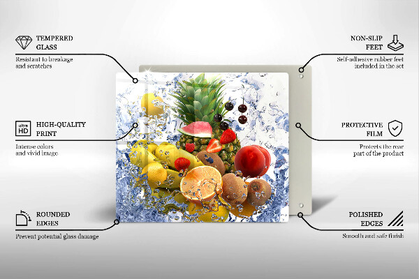 Work surface savers Juicy fruit and water