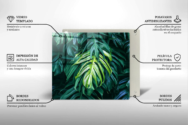 Induction hob protector Monstera wild leaves