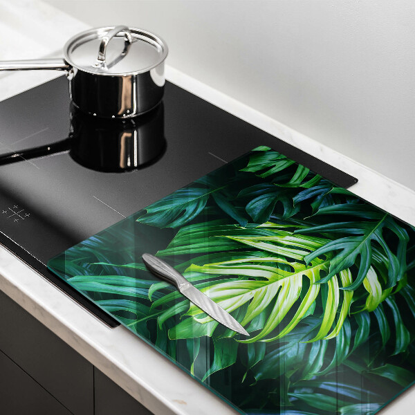 Induction hob protector Monstera wild leaves