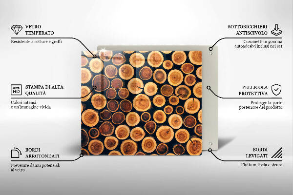 Induction hob protector Wooden stumps of trees