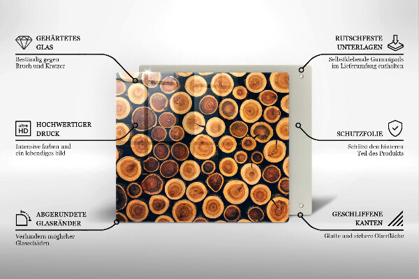 Induction hob protector Wooden stumps of trees