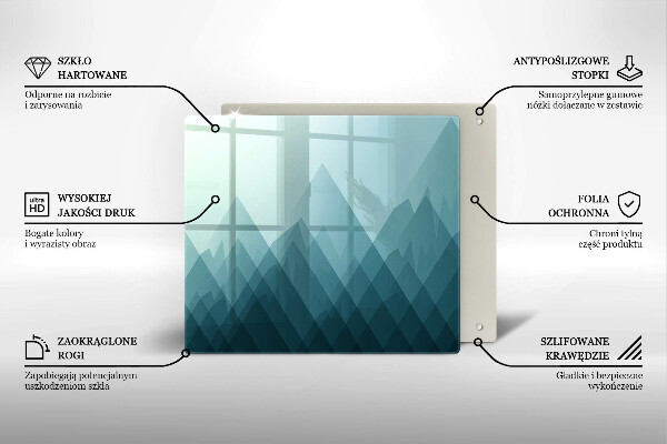 Induction hob protector Abstract mountains