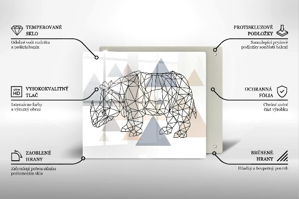 Induction hob protector Line-art rhino
