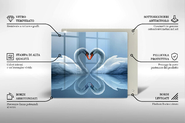 Work surface savers Two swans heart