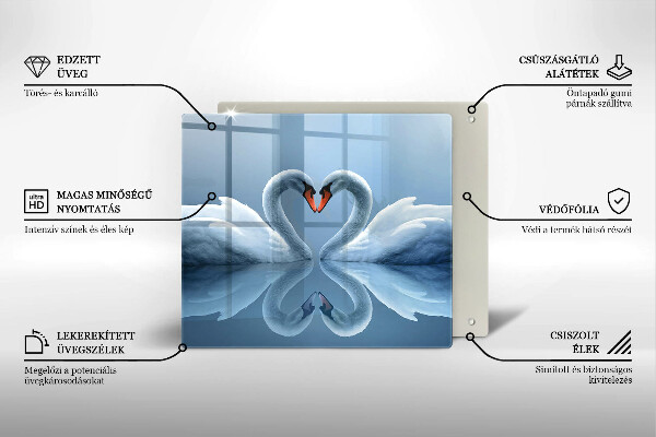 Work surface savers Two swans heart