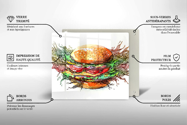 Work surface savers Drawing hamburger