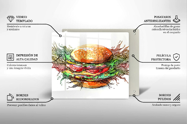 Work surface savers Drawing hamburger