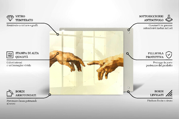 Work surface savers Creation of Adam hands