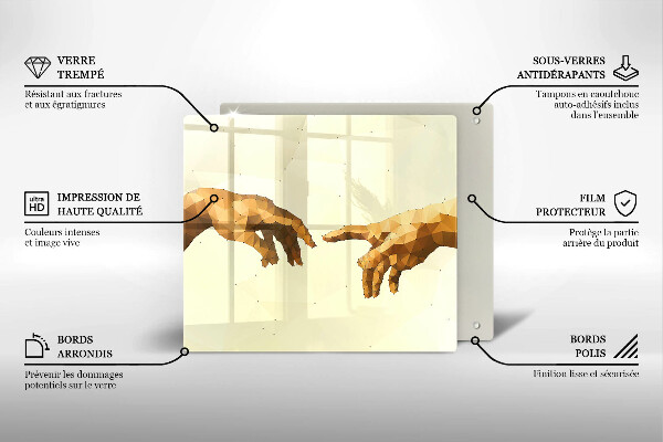 Work surface savers Creation of Adam hands