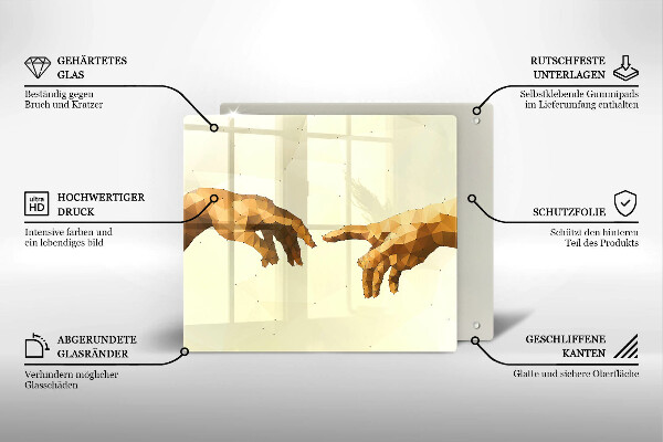 Work surface savers Creation of Adam hands