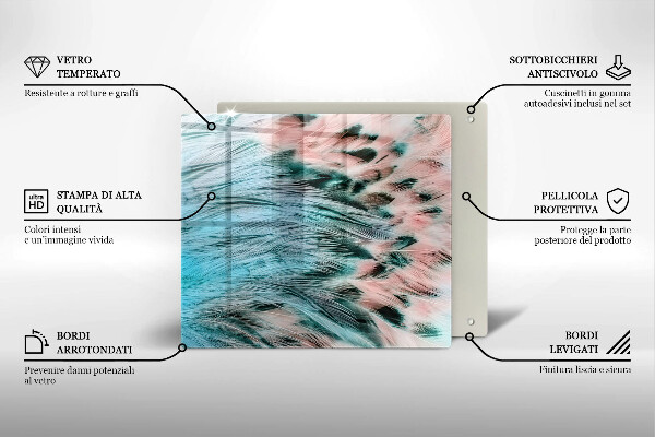 Work surface savers Boho bird feathers