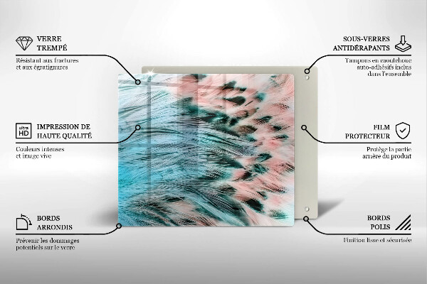 Work surface savers Boho bird feathers