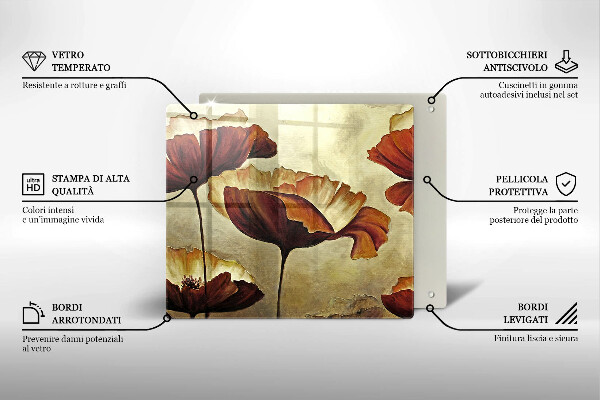 Work surface savers Painted boho flowers