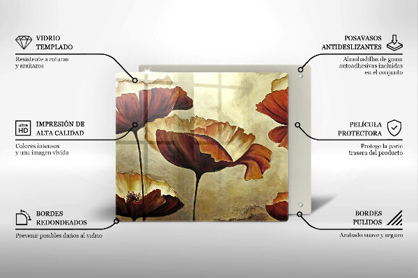 Work surface savers Painted boho flowers