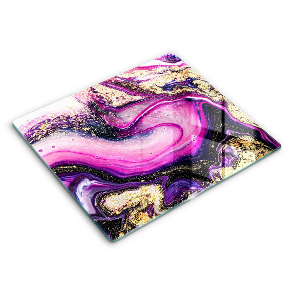 Glass worktop saver Abstraction design gold