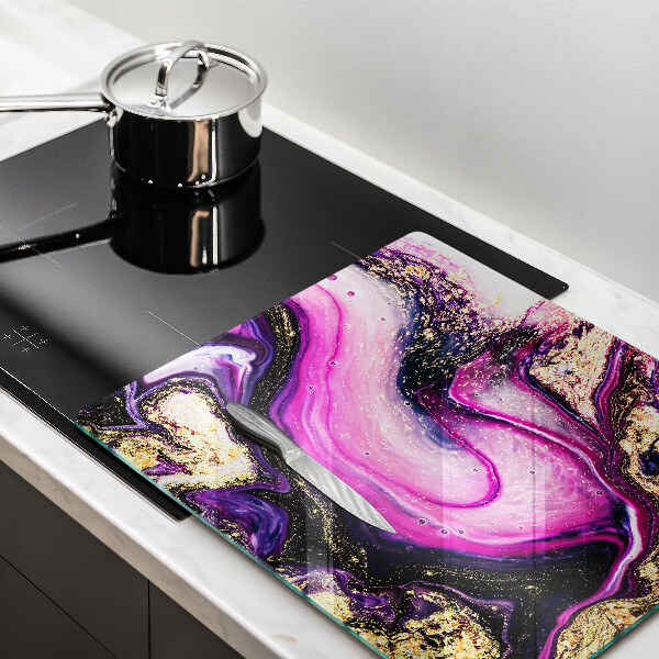 Glass worktop saver Abstraction design gold