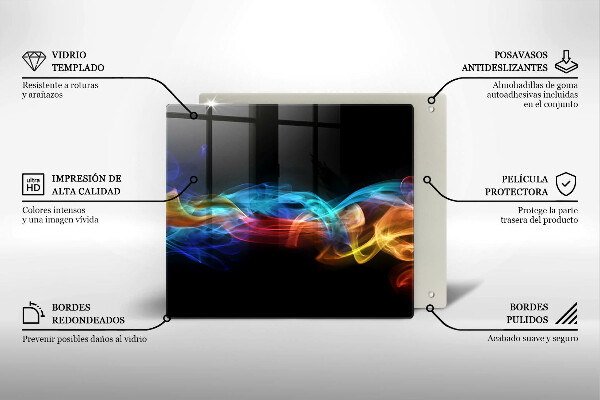 Work surface savers Colorful smoke