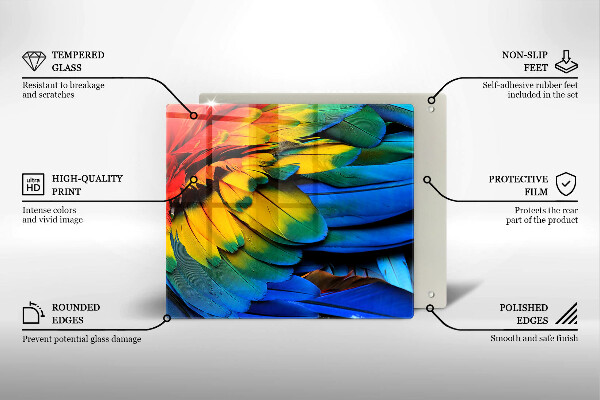 Work surface savers Colorful parrots