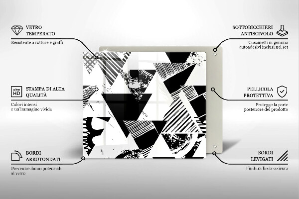 Glass worktop saver Geometric triangles