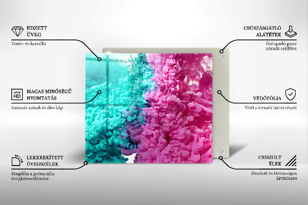 Glass worktop saver Turkos-pink smoke