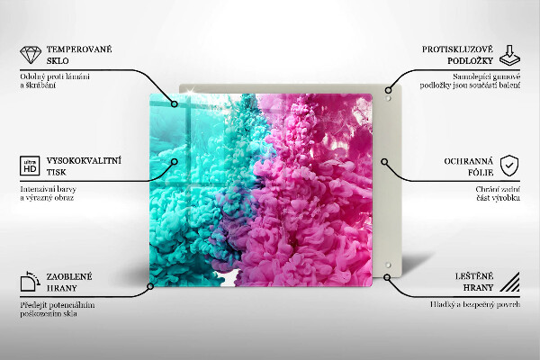 Glass worktop saver Turkos-pink smoke