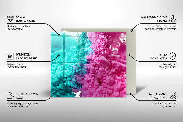 Glass worktop saver Turkos-pink smoke