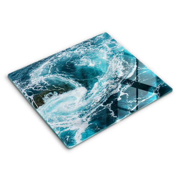 Glass worktop saver Foamed water waves