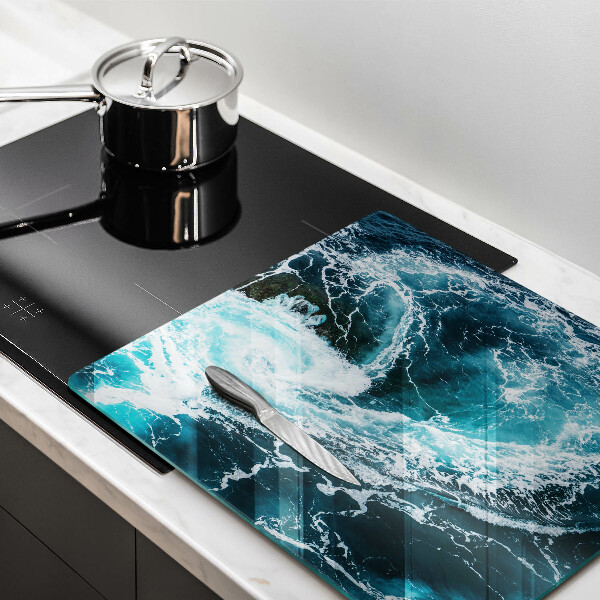 Glass worktop saver Foamed water waves