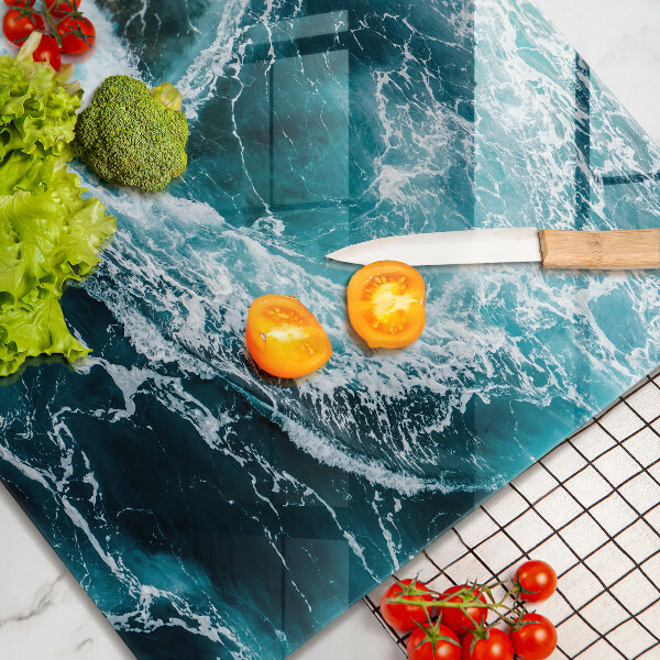 Glass worktop saver Foamed water waves