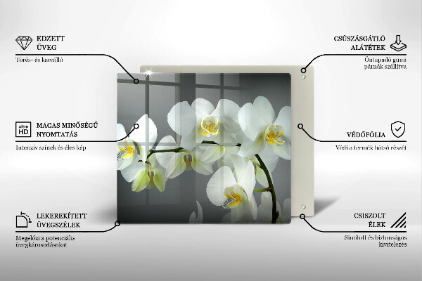 Work surface savers White orchid flowers