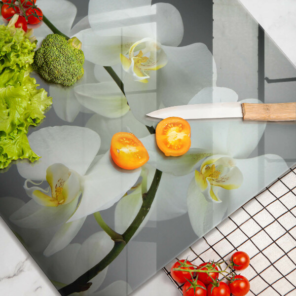 Work surface savers White orchid flowers