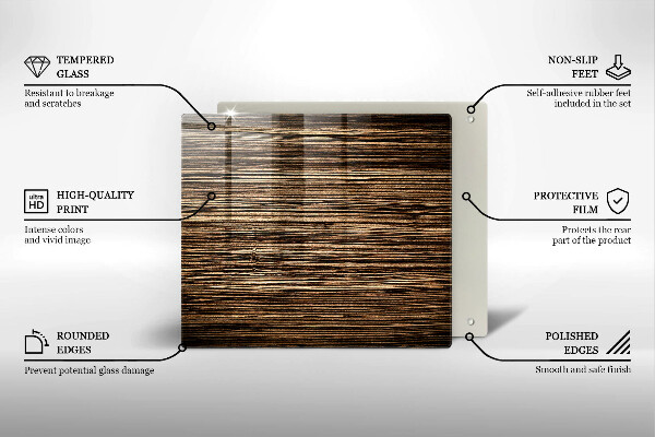 Induction hob protector Wood texture