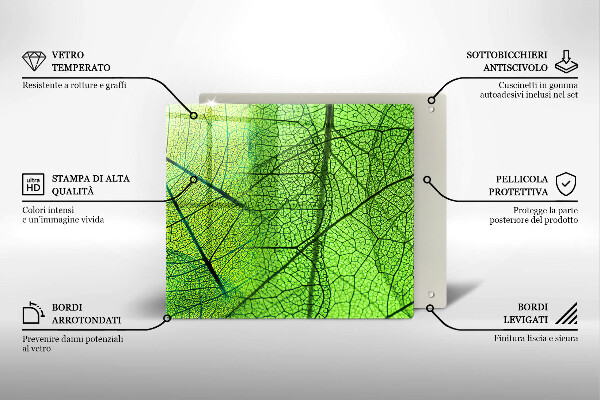 Induction hob protector Natura leaves