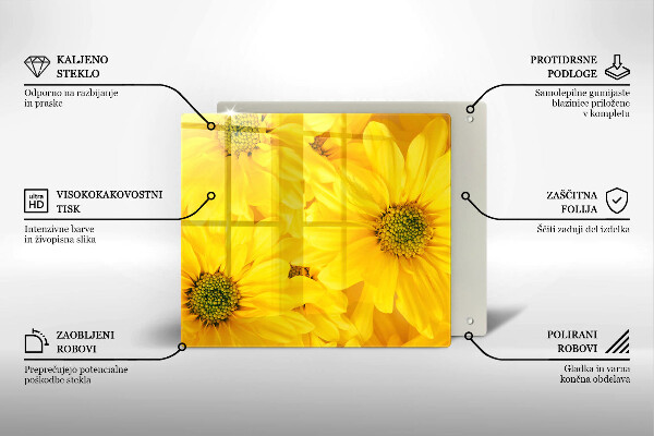 Induction hob protector Flowers petals