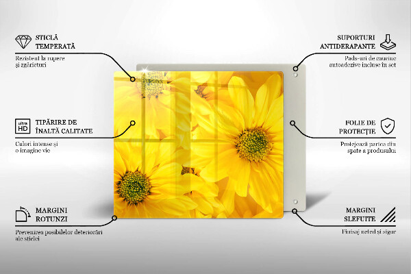 Induction hob protector Flowers petals