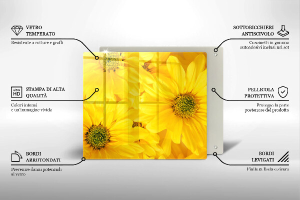 Induction hob protector Flowers petals