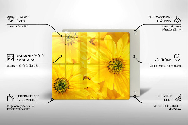 Induction hob protector Flowers petals