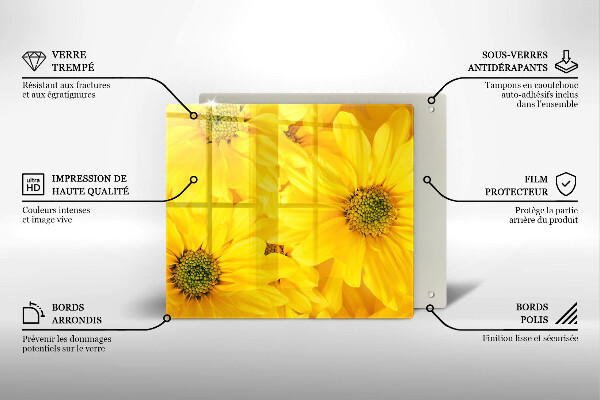 Induction hob protector Flowers petals