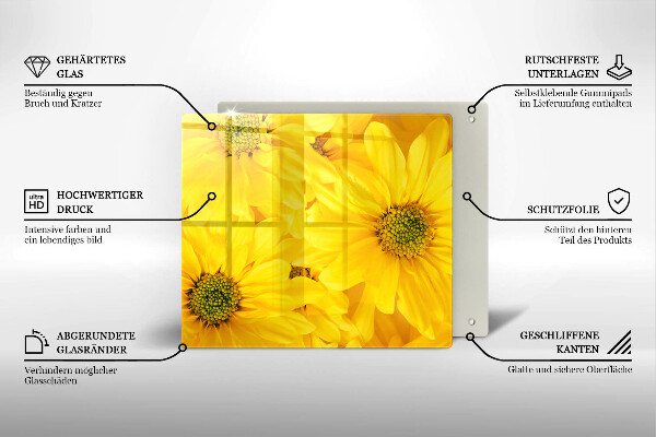 Induction hob protector Flowers petals