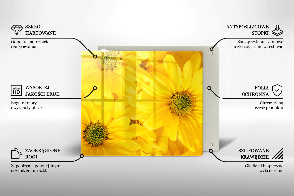 Induction hob protector Flowers petals