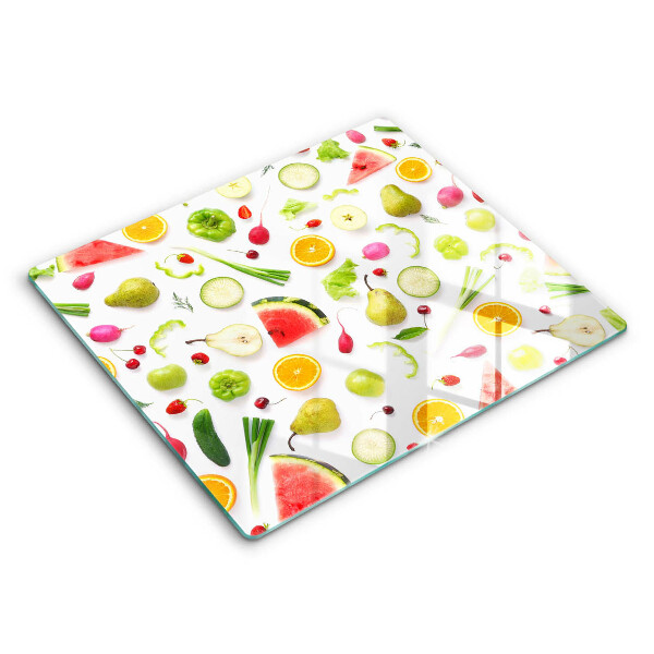 Induction hob protector Fruit and vegetables pattern